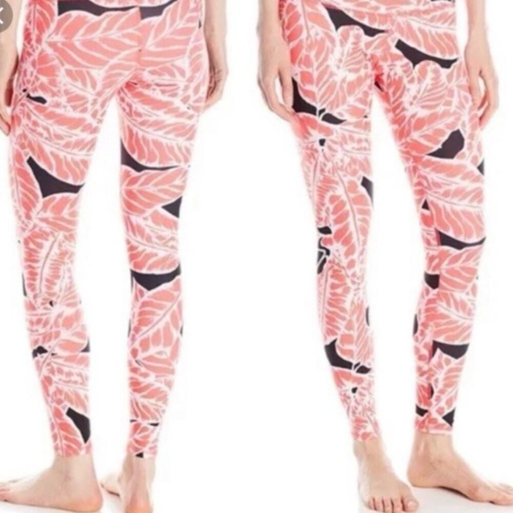 ALO Yoga AIRBRUSH Tropical Leaf Coral Palm Print Legging Size S‎